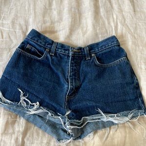 Dark wash jean shorts